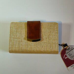 Mundi Safe Keeper Tan/Gold and Brown Wallet NWT